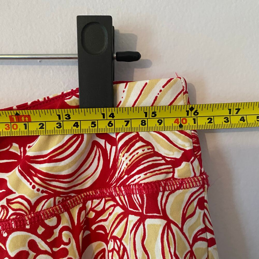 Lilly Pulitzer Luxletic Corrine Skirt Red Yellow Floral Athletic Mini size Large - Picture 7 of 9